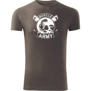 DRAGOWA Фитнес тениска с къс ръкав Muscle Army Original, маслиненозелена, 180 г/м2 (4191)