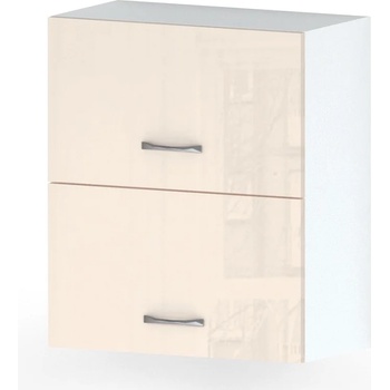 Голд - Аполо Горен кухненски шкаф с 2 клапващи врати Алис g32 60 см крем гланц