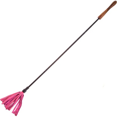 Rouge Garments Малък розов камшик за езда с дървена дръжка