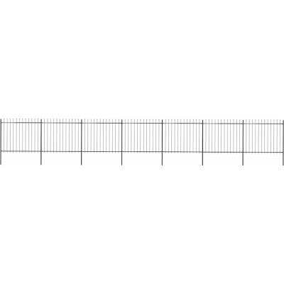 OMAXI Zahradní plot s kopím nahoře ocelový 1172 x 150 cm černý 710563