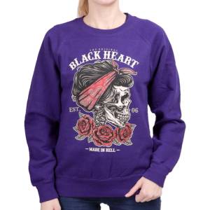 Black heart дамски суичър black heart - pin up skull sw - ЛИЛАВ - 9133