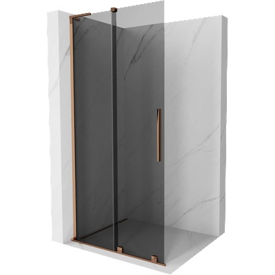 Mexen Velar L плъзгаща се душ стена Walk-in 110 x 200 см, графит 8 мм, розово злато - 871-110-003-43-60 (871-110-003-43-60)