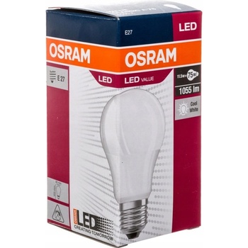 Osram LED VALUE CL A FR 75 10,5W/865 E27 6500K studená biela