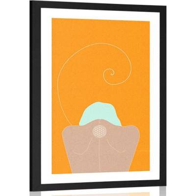 Plakát s paspartou dívka s květinou života - 40x60 black