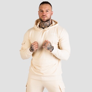 GymBeam Мъжки суичър TRN Hoodie Sand S