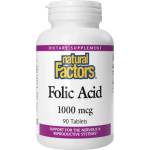 Natural Factors Folic Acid 1 mg, 90 Tablets