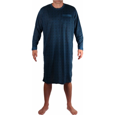 New Fashion Dobra pánska nočná košeľa dlhý rukáv olivová zelená