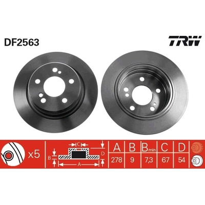 Brzdový kotúč TRW DF2563