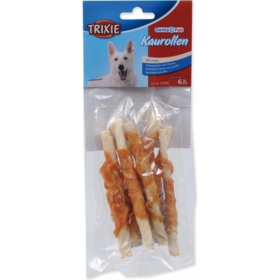 Trixie DentaFun byvolia koža obalená kuracím mäsom rolky 12 cm 70 g
