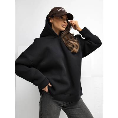 Rue Paris Sweatshirt-RV-BL-A1037.12-black čierna hnedá