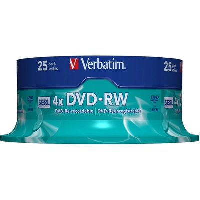 Verbatim DVD RW Verbatim 4.7GB 25 броя Jew 4x (43639)