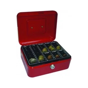 Q-CONNECT Метална каса 20x16x9cm KF03318 червена