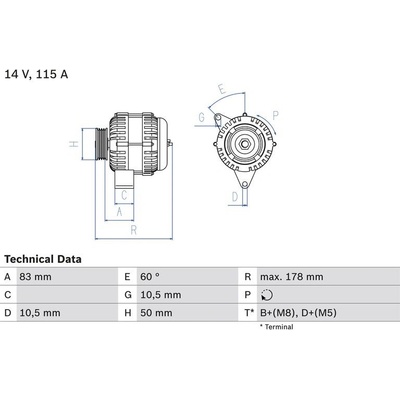 BOSCH 0 986 041 320 generátor (0986041320)