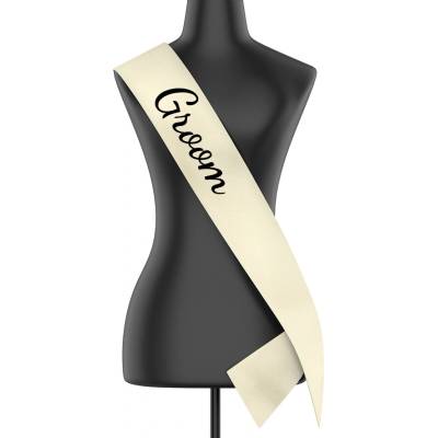 Šerpa Groom Krémová světlá šířka šerpy 10 8 cm Canvas Šerpa 2519
