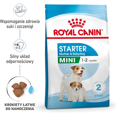 Royal Canin Mini Starter Mother & Babydog 1 кг суха храна за бременни и кърмещи кучки и кученца на възраст от 4 до 8 седмици, малки породи