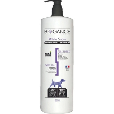 Biogance Šampon White Snow na bílou/světlou srst 1 l