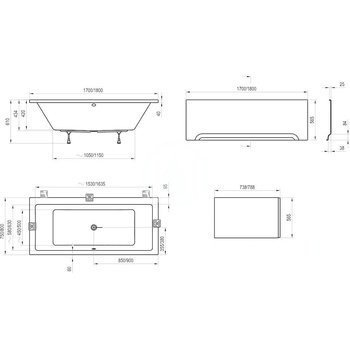 Ravak Formy 180 x 80 cm C881000000