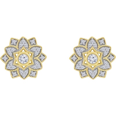 Eppi diamantové náušnice kvety zo zlata Anstey E37299