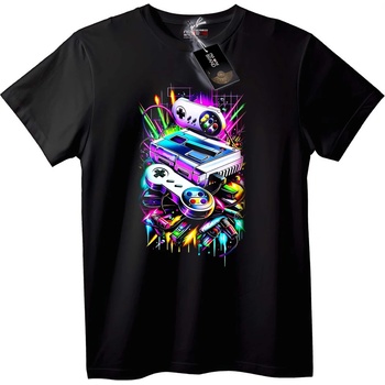 NOONEBRAND Тениска Ретро Гейминг - L, Black