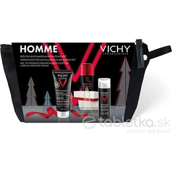 Vichy Homme Xmas 2022 hydratačný krém 50 ml + sprchový gél 100 ml + roll-on antiperspirant 50 ml darčeková sada