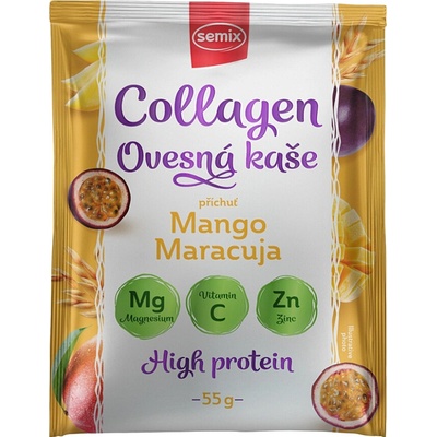 Semix Ovsená kaša s kolagénom s mangom a maracujou so sladidlom 55 g