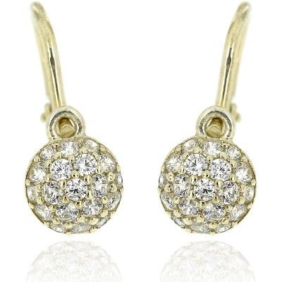 Zlatnictví U Kostela dětské náušnice s bílými kamínky 704Bž