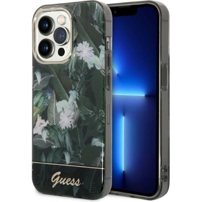 GUESS Кейс Guess GUHCP14XHGJGHA за iPhone 14 Pro Max 6.7", зелен / зелен, твърд, Jungle Collection (3666339064433)