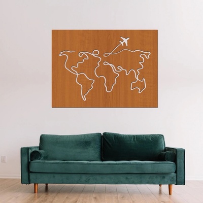 dřevo života Dřevěná mapa světa CESTA Zvolte barvu dekoru: Třešeň, Velikost map: 60x44