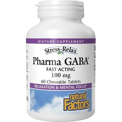 Natural Factors Stress-Relax 100% Natural GABA 100 mg, 60 Chewables