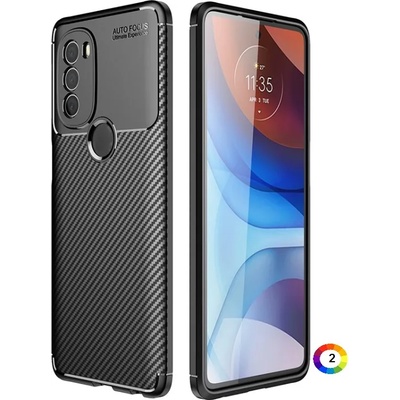 Motorola Moto G71 5G Удароустойчив Carbon Fiber Калъф и Протектор