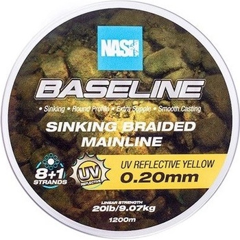 Nash Splietaná Šnúra Baseline Sinking Braid UV Yellow 1200 m 0,20 mm 9,07 kg