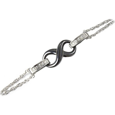 BM Jewellery Dámský náramek z chirurgické oceli nekonečno KERAMIC S895090