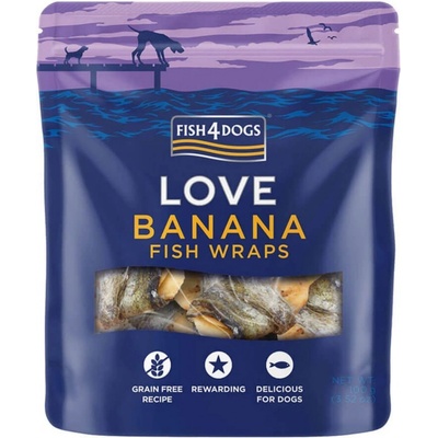 Fish4Dogs Finest - Wraps - banán obalený v rybej koži - 100 g