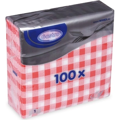 Sahm servítky 1 V KARO červený 100006138 33x33cm 100ks