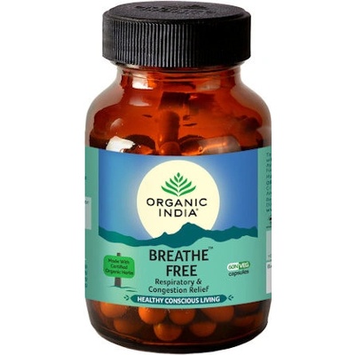 Breathe free kapsule Astma, zahlienenie, podpora pľúc Organic India 60 kapsúl