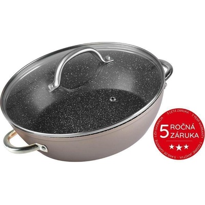 MagicHome hrnec coffee brown line, mělký 2,8l, s poklicí, pekáč do trouby, 26cm, 801735
