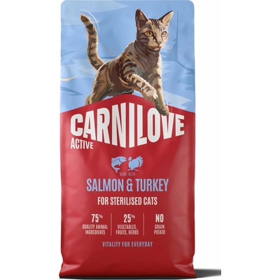 CARNILOVE ACTIVE Cat Dry Made with Salmon & Turkey for Sterilised Adult All 6 kg