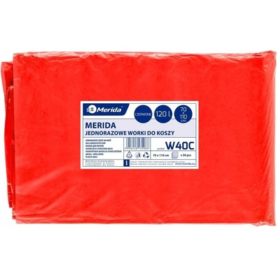Merida Vrecia na odpadky LDPE 38µm 120 l červené 50 ks/b W40C