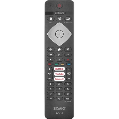 SAVIO Универсално дистанционно управление/замяна на Savio за Philips TV, SMART TV, RC-16 (RC-16)