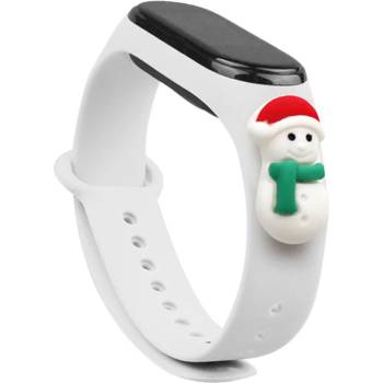 HQWear Резервна силиконова каишка Strap Xmas за Xiaomi Mi Band 4/Mi Band 3, Бял-Снежен човек1 (KXG0022244)