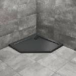 Radaway Душово корито Radaway Doros PT Stone, петоъгълно, 90x90 см, черен акрил (SDRPT9090-01-54S)