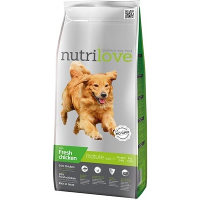 Nutrilove Mature 7+ s čerstvým kuřecím 12 kg