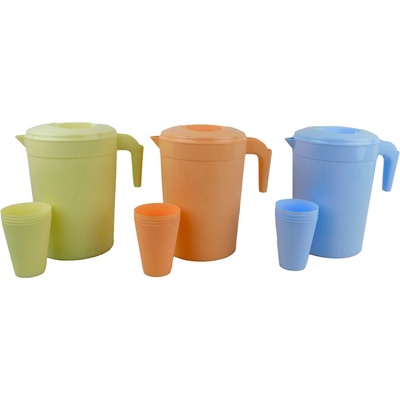 PROHOME Džbán plast 2,5l a 4 kelímky různé barvy
