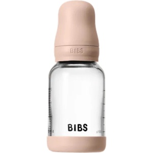 BIBS Стъклена бебешка бутилка Bibs - С каучуков биберон, 120 ml, Blush (5019244) - baby