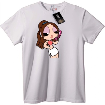 NOONEBRAND Тениска с момиче от мултфилм с телефон - M, White