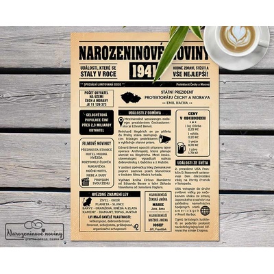 Narozeninové noviny 1941 - jednostranné