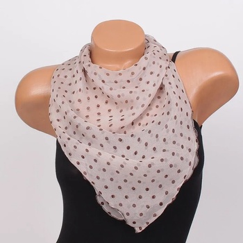 Image 1 of Дамско фишу в цвят лате с кафяви точки