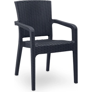 TopMebel Стол Clio TopMebel от рециклиран полипропилен в антрацит 57x55x86cm