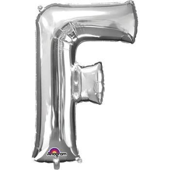 Image 1 of Amscan Мини фолиев балон буква F сребърен 33см