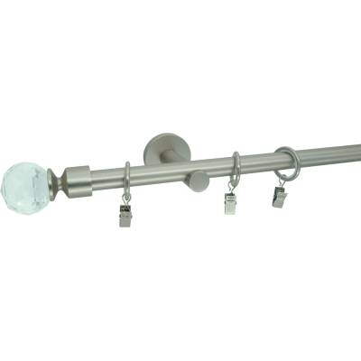 KovovégarnýžeCZ Globe modern 19 mm Jednořadá prodloužená Bez kroužků matný nikl 180 cm